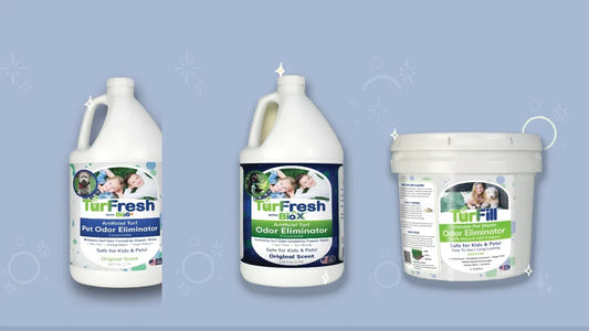 The best turf cleaning products for dog urine odor, BioS+, BioX and TurFill