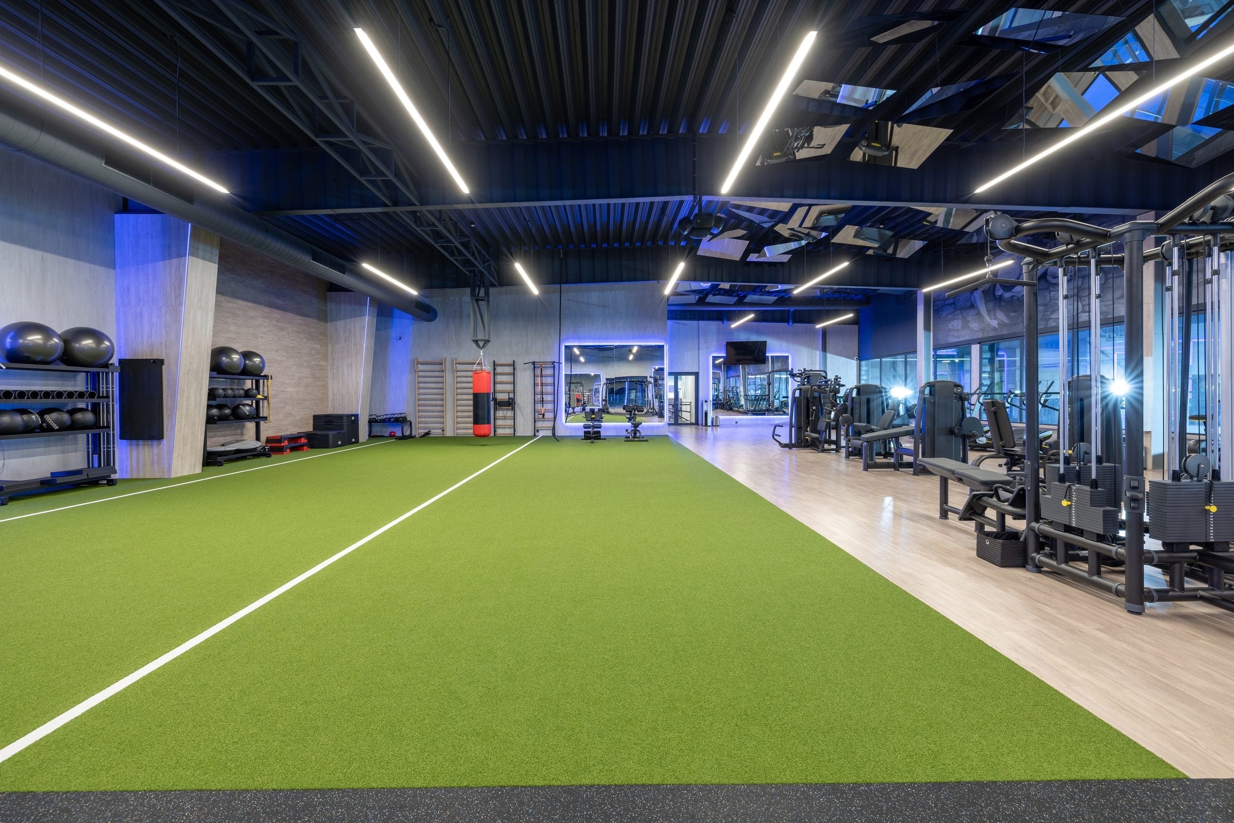 TurFit indoor gym turf cleaner used on fitness turf