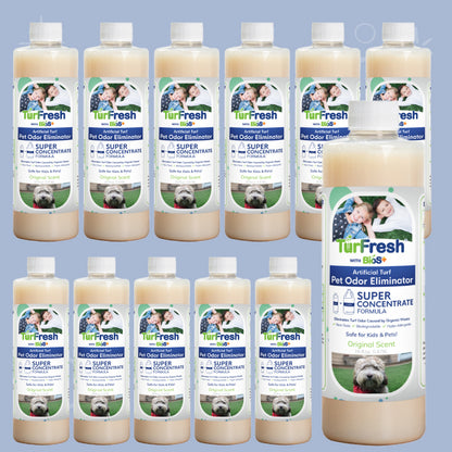 TurFresh BioS+ 12 x 16oz SUPER Concentrate, Pro Use Only, artificial turf cleaning product
