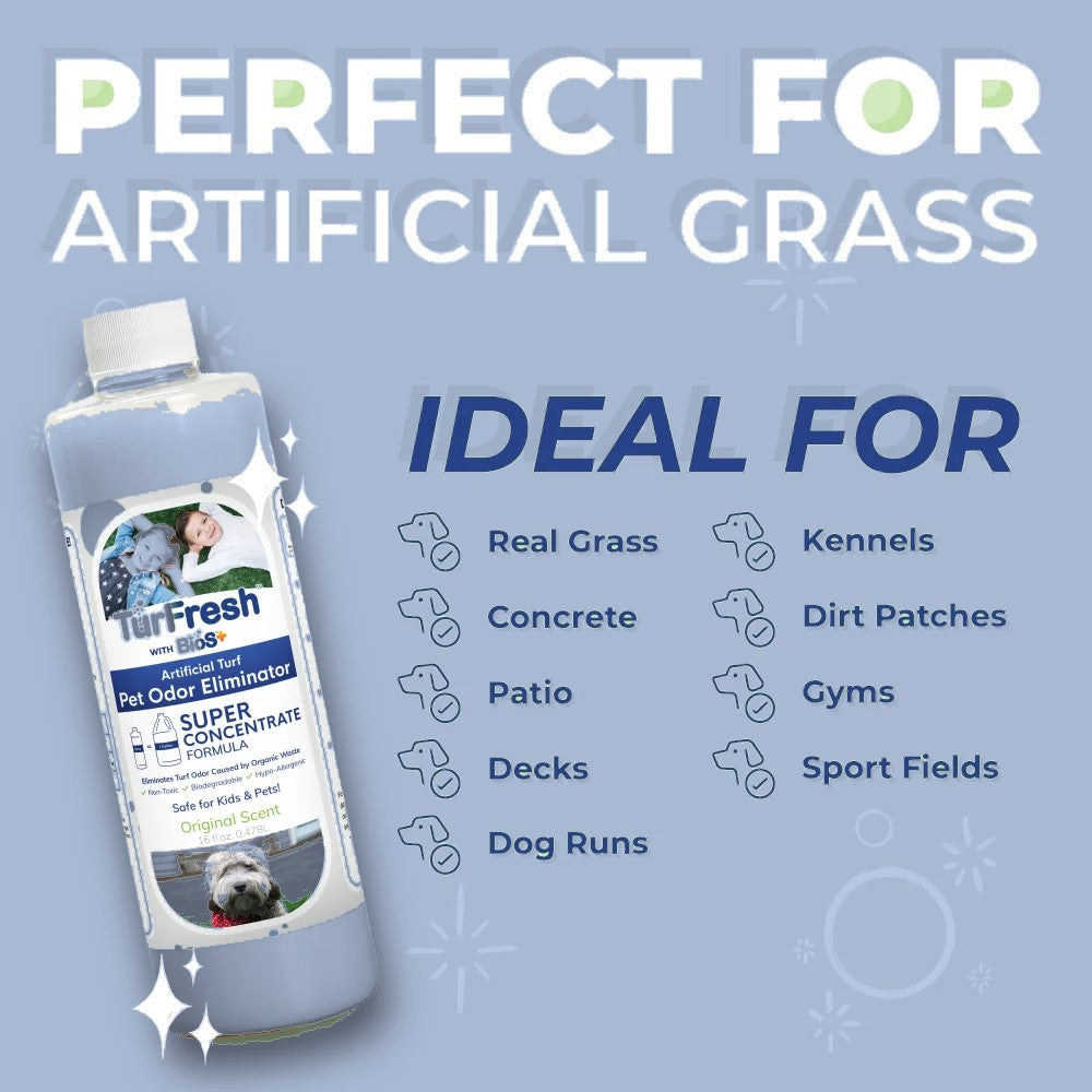TurFresh BioS+ 16oz SUPER Concentrate, artificial turf cleaning product